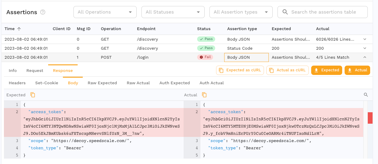 assertions diff